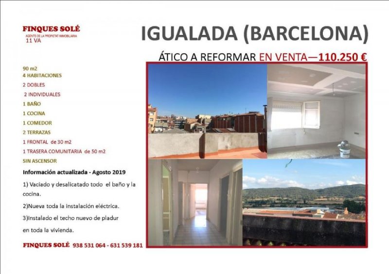 Foto Atico en Venta en Centro, Igualada, Barcelona - € 110.250 - ATV11001 - BienesOnLine