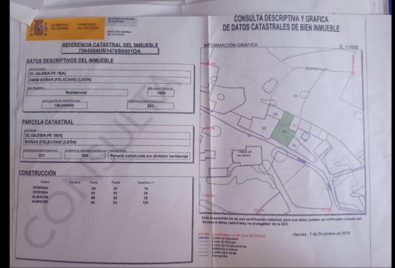 Finca en Venta en  FELECHAS, Leon